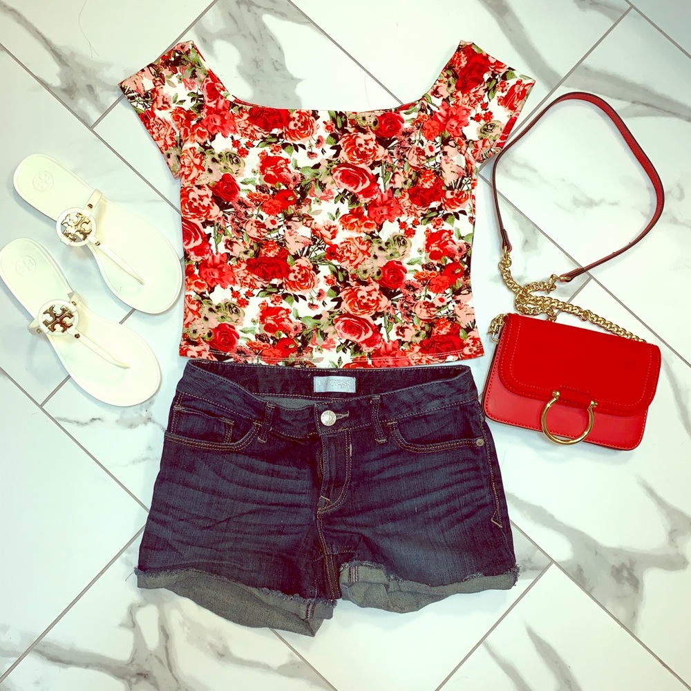 Gianni Bini off the shoulder crop top